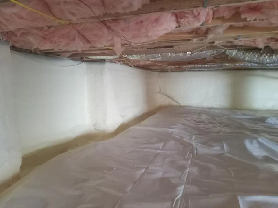 Crawl space encapsulation with closed-cell spray foam for Roof Leak Repair in Bowie